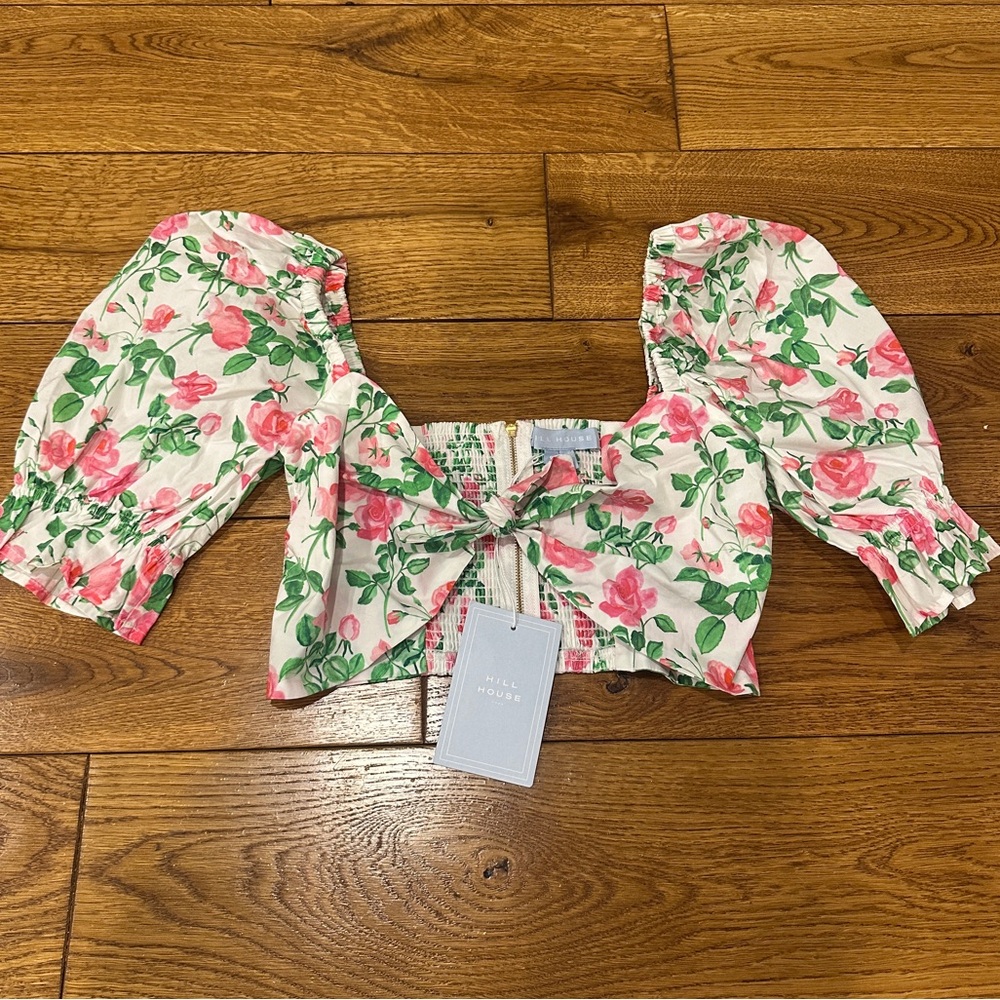 Hill House Isabella Puff Sleeve Crop Top